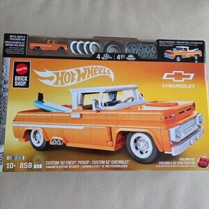 Mattel Brick Shop Hot Wheels Custom '62 Chevy Pickup Building Toy Kit Die Cast